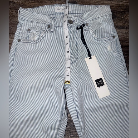 NWT James Jeans Women’s Blue White Striped Mid-Rise Ankle Jeans Size 25 - Picture 4 of 9